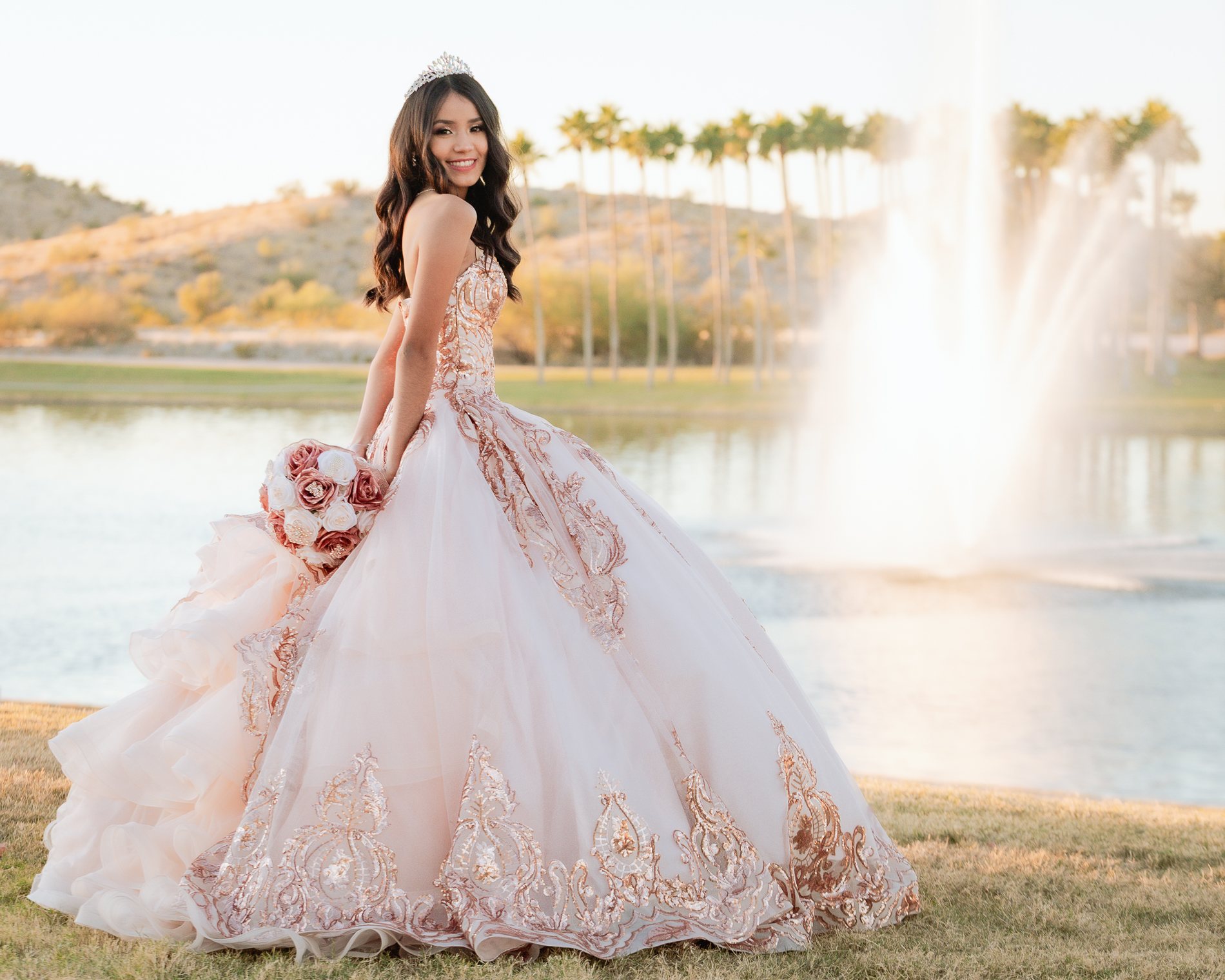 Alecia quinceañera portrait by Pak Studios in Arizona quinceañera portrait session