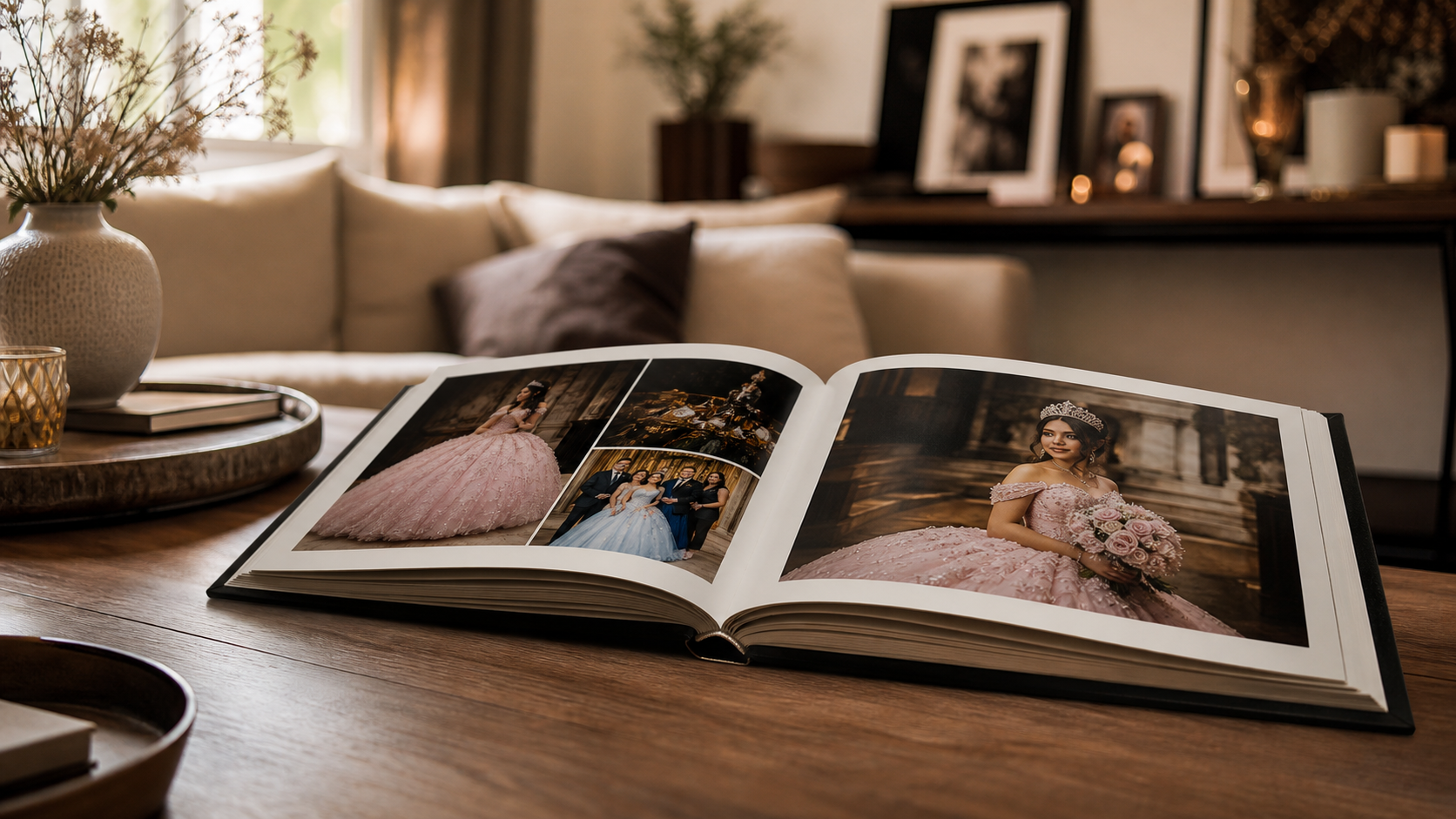 Signature album displayed on a coffee table